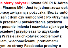 Oferta.org.pl – pobiera opłatę 250zł za przygotowanie pożyczki